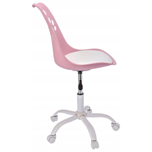 różowo białe krzesło obrotowe z regulacją do pokoju dziecięcego Fiti 3X
