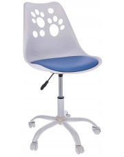 Biało-niebieski fotel obrotowy młodzieżowy - Fiti 3X