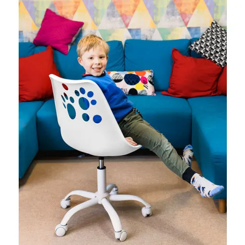 krzesło obrotowe Fiti 3X biało niebieskie przykładowa wizualizacja