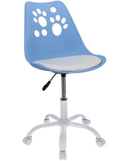 Niebiesko-biały fotel obrotowy do biurka młodzieżowego - Fiti 3X w sklepie Edinos.pl