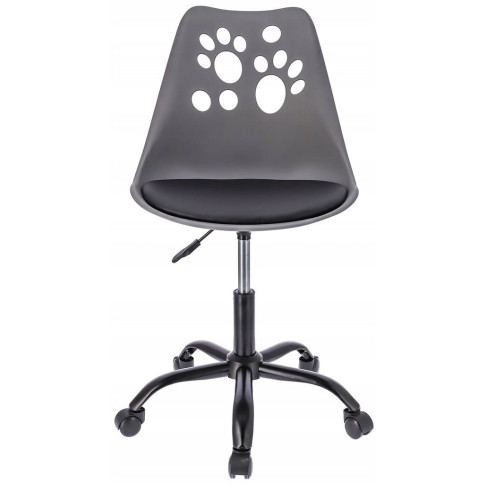 szaro czarne krzesło obrotowe skandynawskie z poduszką Fiti 4X