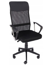 Czarny ergonomiczny fotel obrotowy z podłokietnikami - Egon