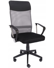 Szaro-czarne krzesło obrotowe do komputera - Egon w sklepie Edinos.pl