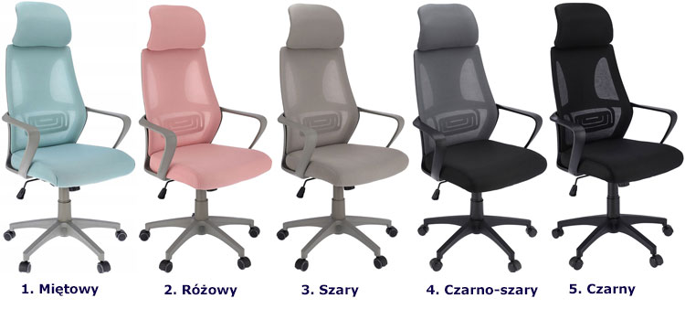 Kolory ergonomicznego fotela obrotowego Uris