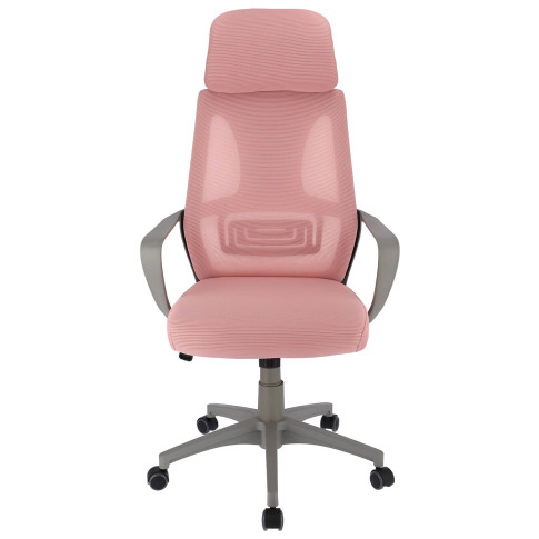 różowe krzesło obrotowe na kółkach komputerowe Uris