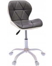 Szaro-białe krzesło obrotowe pikowane do biurka - Igos 3X