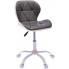 pikowane krzesło obrotowe skóra ekologiczna szaro białe Igos 3X