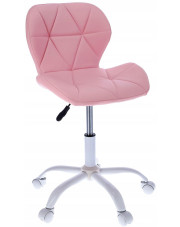 Różowe młodzieżowe pikowane krzesło do biurka - Igos 3X w sklepie Edinos.pl