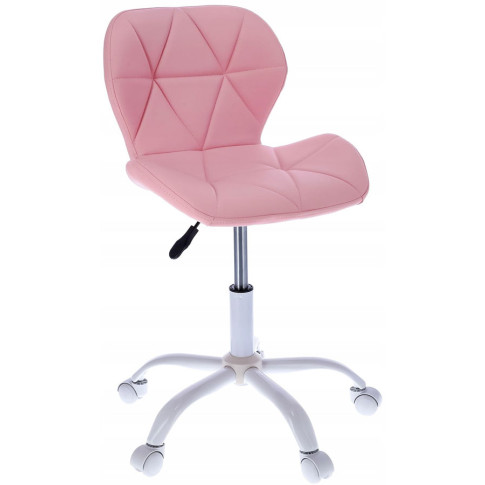 różowo biały krzesło obrotowe skóra ekologiczna Igos 3X