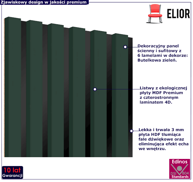 Ozdobny lamelowy panel ścienny Vrosta