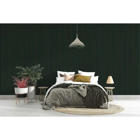 Wizualizacja aranżacji z zielonymi lamelami Parvat