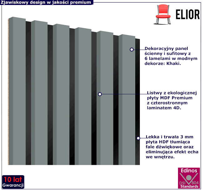 Ozdobny lamelowy panel ścienny Vrosta