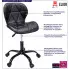 infografika czarnego tapicerowanego krzesła obrotowego Igos 4X