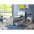 Szczegółowe zdjęcie nr 4 produktu Jednoosobowe łóżko boxspring z szufladami na pościel Utox 90x200 - 25 kolorów