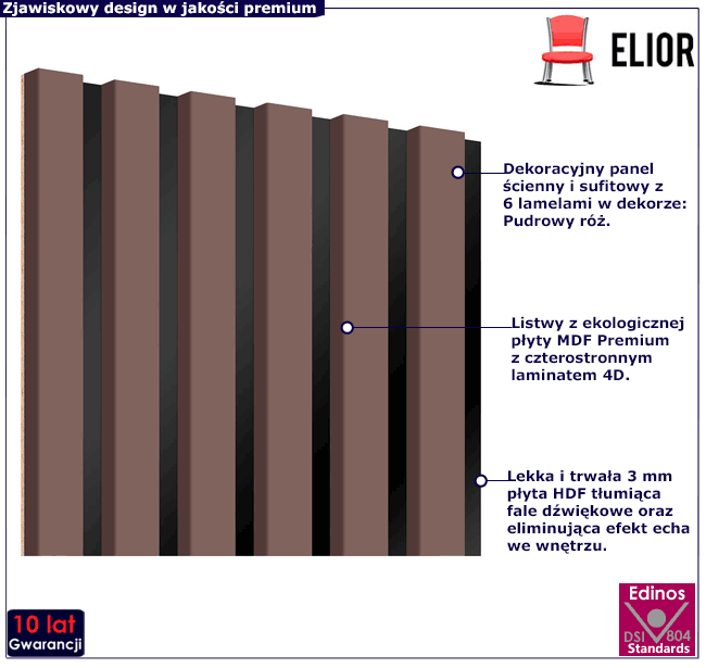 Ozdobny lamelowy panel ścienny Parvat