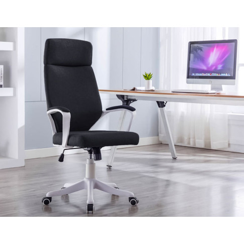 czarne krzesło obrotowe do komputera Dawo