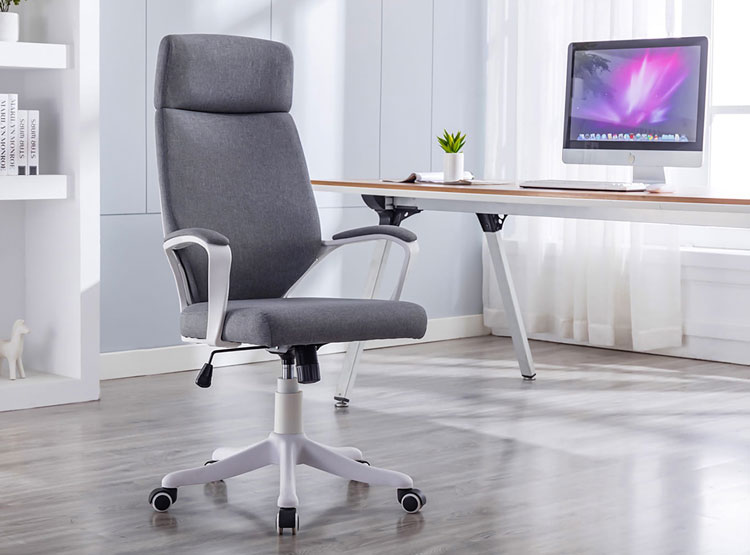 Szary ergonomiczny fotel obrotowy do biurka Dawo