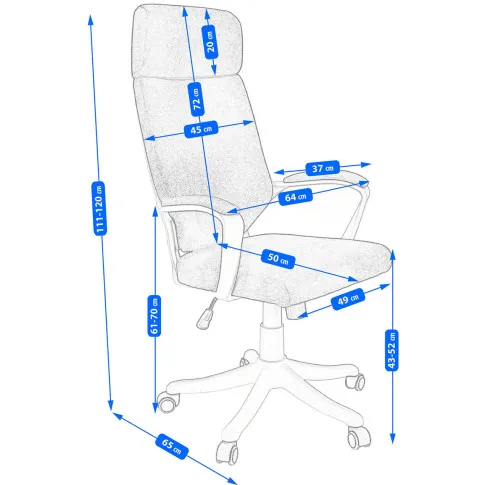 wymiary nowoczesnego ergonomicznego fotela komputerowego Dawo