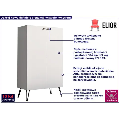 Biała komoda loft Larkso 4X