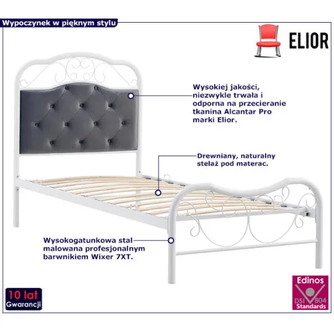 Białe skandynawskie łóżko Felo