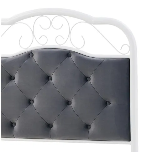 Białe łózko z tapicerowanym zagłówkiem Felo