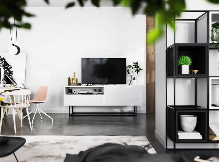 Aranżacja z wykorzystaniem szafki rtv Merol 7X