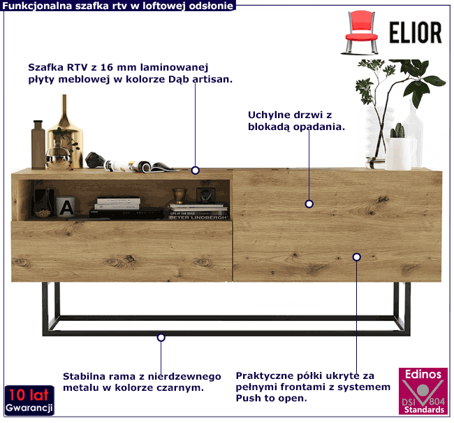 Szafka rtv 120 cm Merol 7X