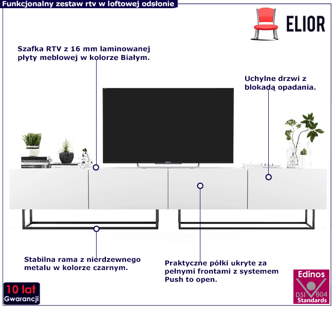 Zestaw szafek rtv  240 cm Merol 9X