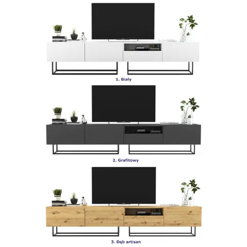 Wybór kolorów zestawu stojących szafkek rtv z szufladą Landor 11X