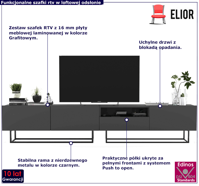 Zestaw szafek rtv 240 cm Merol 11X