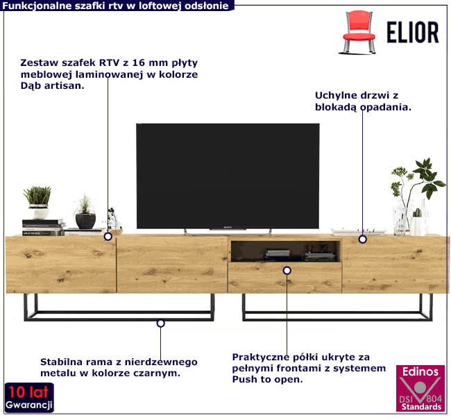 Zestaw szafek rtv 240 cm Merol 11X