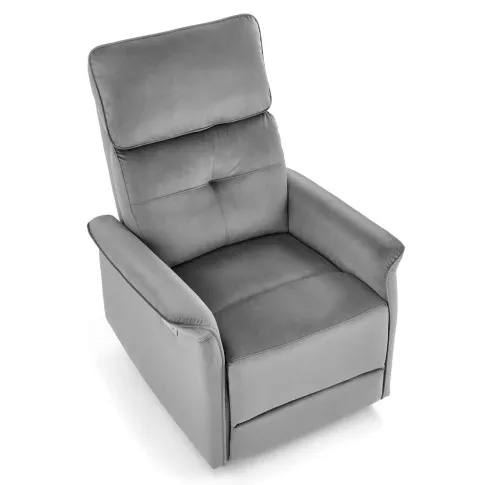 Szary fotel tapicerowany welurem Timex