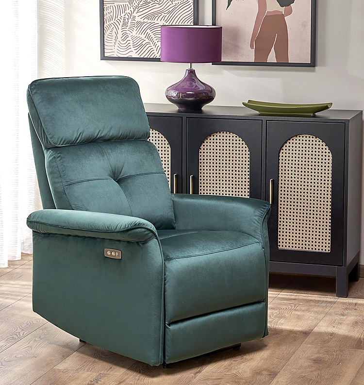 Zielony rozkładany fotel wypoczynkowy Timex