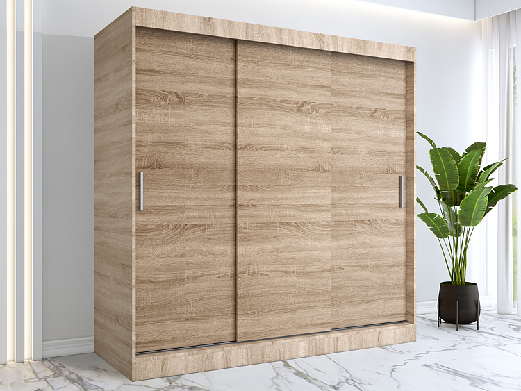 Przesuwna szafa na ubrania 200 cm dąb sonoma Erco 6X