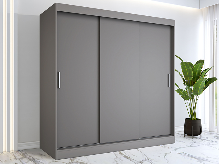 Przesuwna szafa na ubrania 200 cm antracyt Erco 6X