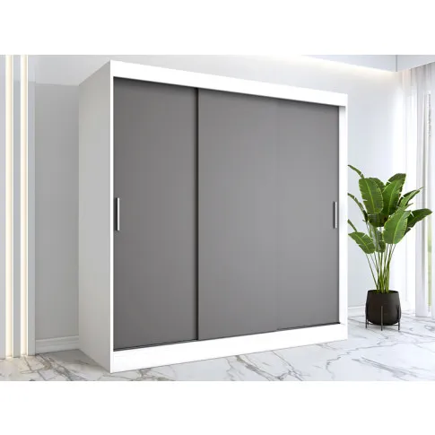 Wizualizacja aranżacji z szafą 200 biel antracyt Corina 6X