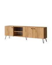 Szafka RTV w stylu loft dąb craft - Larkso 10X  w sklepie Edinos.pl