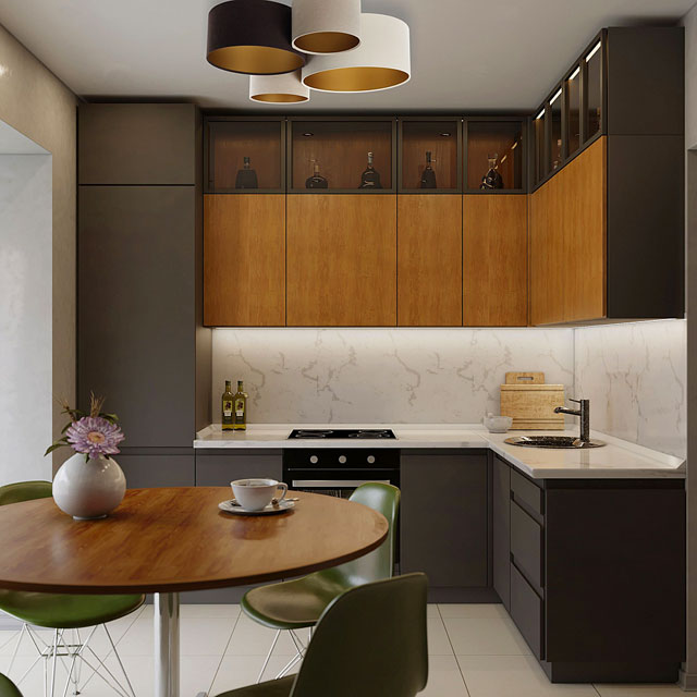 Duża plafoniera z okrągłymi abażurami pokryta welurem A352-Clifford