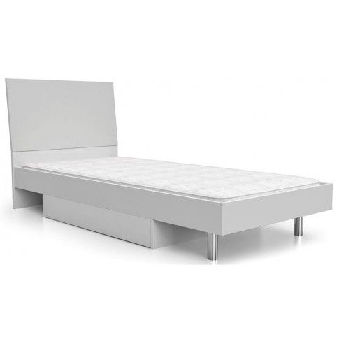 Zdjęcie produktu Jednoosobowe łóżko Kormi 90x200 - białe.