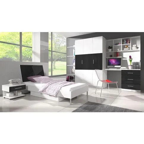 Zdjęcie białe łóżko pojedyncze z materacem Lopo 90x200 | Edinos.pl