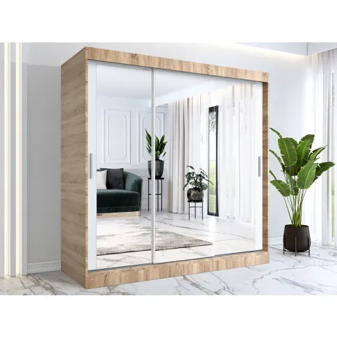 Wizualizacja aranżacji z szafą 200 dąb sonoma biały Edna 6X