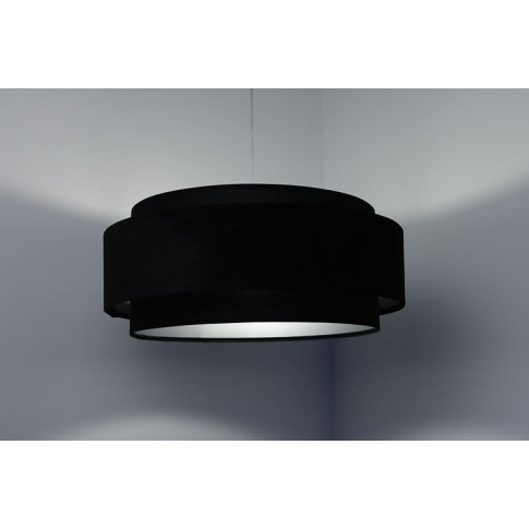 Czarna lampa wisząca z podwójnym abażurem A353-Moxa