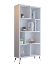 Biały wysoki regał z półkami w stylu loft - Larkso 13X  w sklepie Edinos.pl