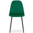 zielone metalowe krzesło tapicerowane welurowe rosato