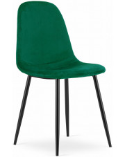 Ciemnozielone krzesło metalowe welurowe - Rosato 3X w sklepie Edinos.pl