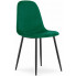 Ciemnozielone krzesło metalowe welurowe - Rosato 3X
