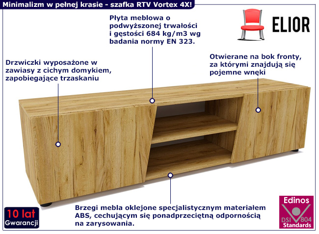 Stojąca szafka RTV Vortex 4X dąb craft