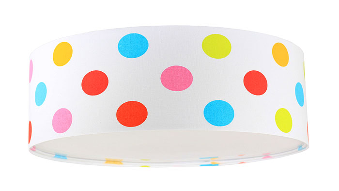 Biały okrągły plafon dla dzieci w kropki A358-Wucu
