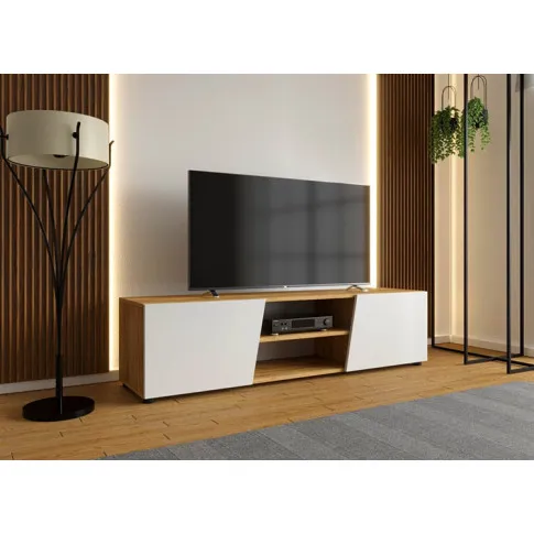 Wizualizacja szafki RTV Vortex 4X dąb craft biały