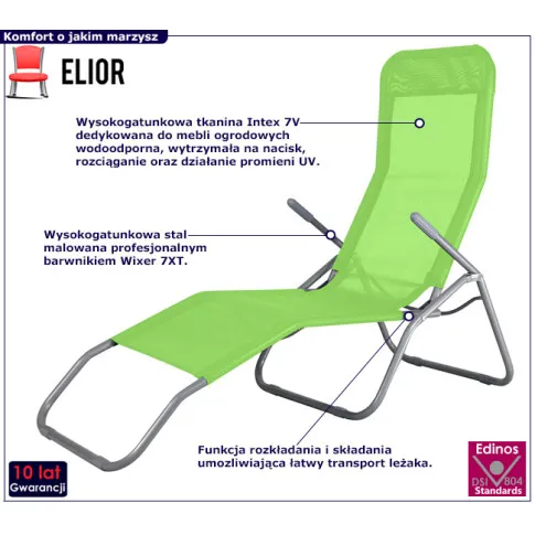 Zielony nowoczesny leżak Vestilo